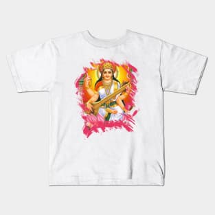 Saraswati Hindu Worshipping Kids T-Shirt